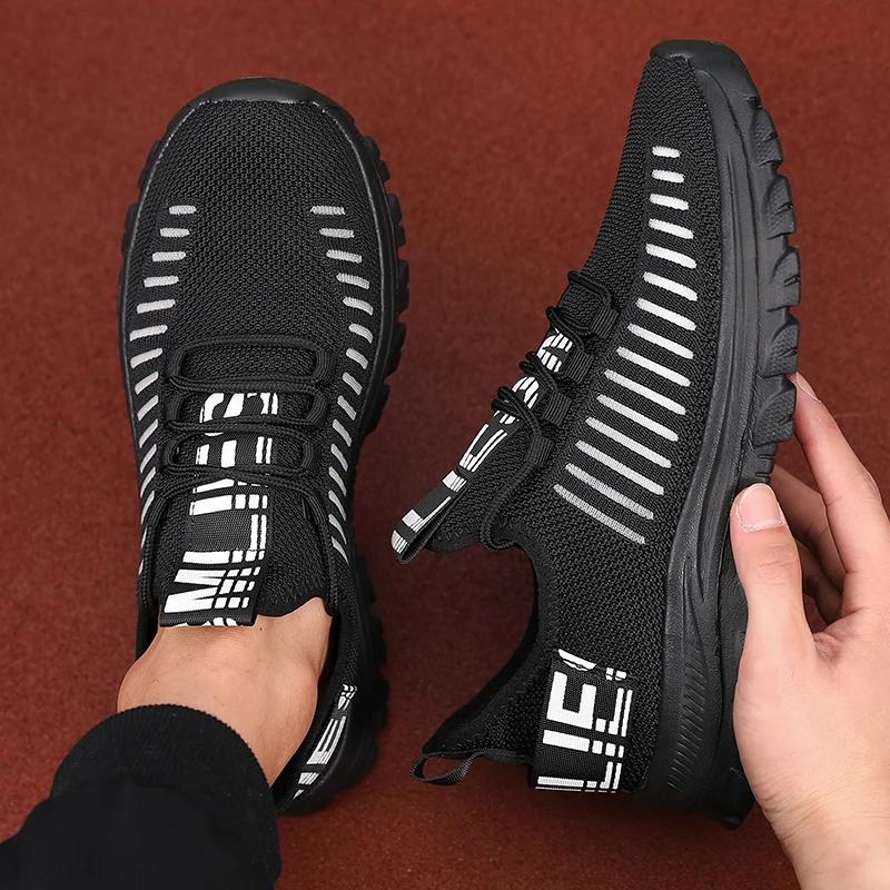 Fashionable Men's Sports Shoes Lightweight Breathable Fast Drying Mesh Cushioning Running Shoes Fitness Training Non Slip Shoes