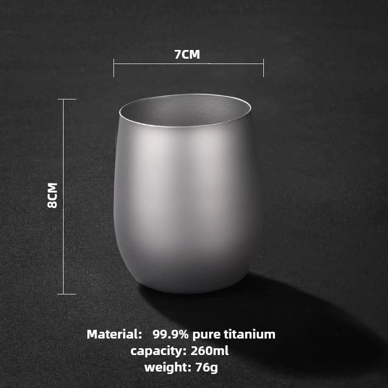 

Чашка для гусиного яйца из чистого титана, здоровая антибактериальная титановая чашка, утолщенная винная чашка, двухслойная изолированная походная питьевая чашка