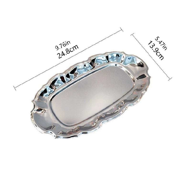 304 Stainless Steel Party Tray Spacious Design Plate For Serving Appetizers Cheese Crackers And Fruits