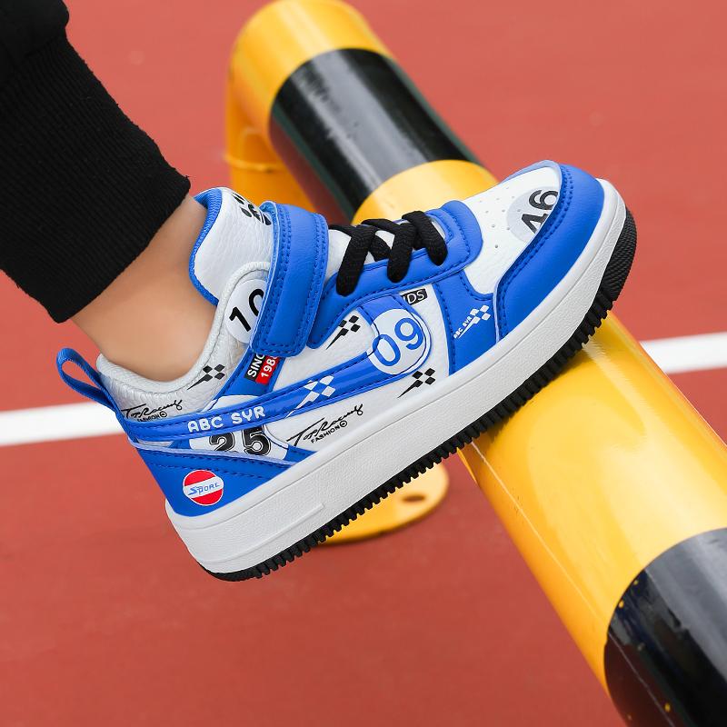 Autumn Childrens Boys Sneakers Fashion New Pu Leather Outdoor School Luxury Design Kids Causal Shoes NonSlip Boy Basketball Shoe