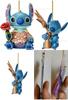 Enchanting Cartoon Anime Stitch Acrylic Pendant Christmas Tree Decoration Diy Crafts