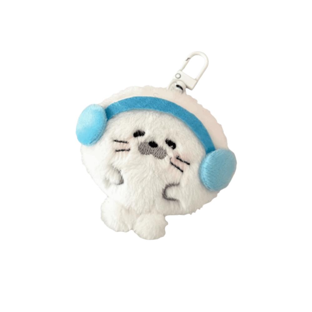 Pendentif phoque en peluche kawaii, porte-clés phoque doux et duveteux, cadeau de Noël