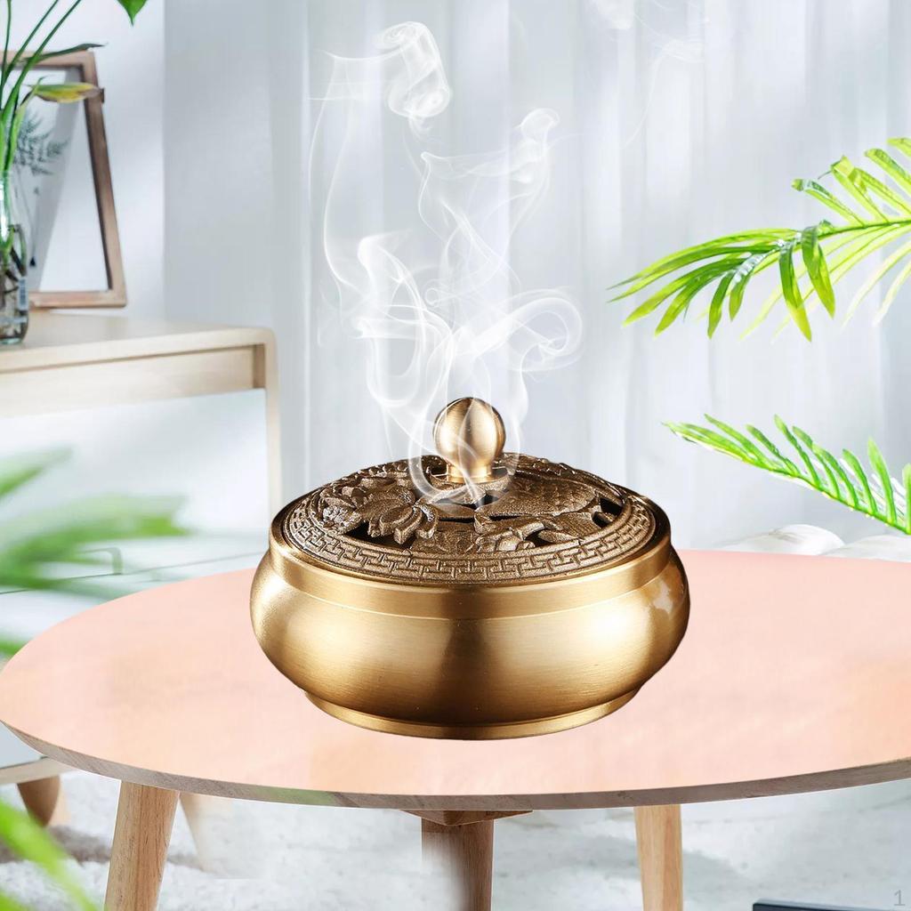 Antique Style Brass Coil Incense Burner Fragrance Accessories Censer Year Gift Holder