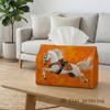 1pc Orange Horse with Rider In Dynamic Pose Tissue Box, Design, Enhancing Living Environment with Elegance And Convenient Tissue Accessibility for Eve