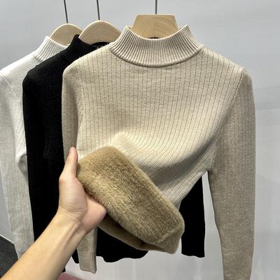 Fashion Thicken Winter Turtleneck Sweater Casual Soft Pullover Long Sleeve Bottoming Tops Solid Pull Female Jumpers 29028