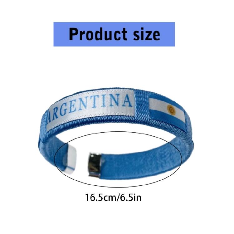 Football Country Flag Wristband Alloy Bracelet Adjustable Sports Band Football Wristlet for Sports and Festivities