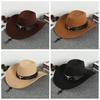Cow Head Western Cowboy Hat Wide Brim Knight Hat Gentleman Visor Caps  Outdoor
