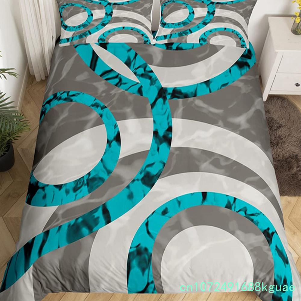 Gray Black Red Swirl Duvet Cover Set King Trippy Stripe Geometric Bedding Set Microfiber Farmhouse Abstract Geometry Quilt Cover