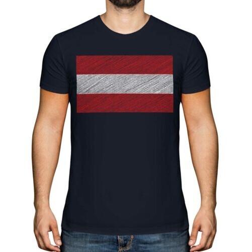 Austria Scribble Flag Men's T-Shirt Gift Österreich Austrian