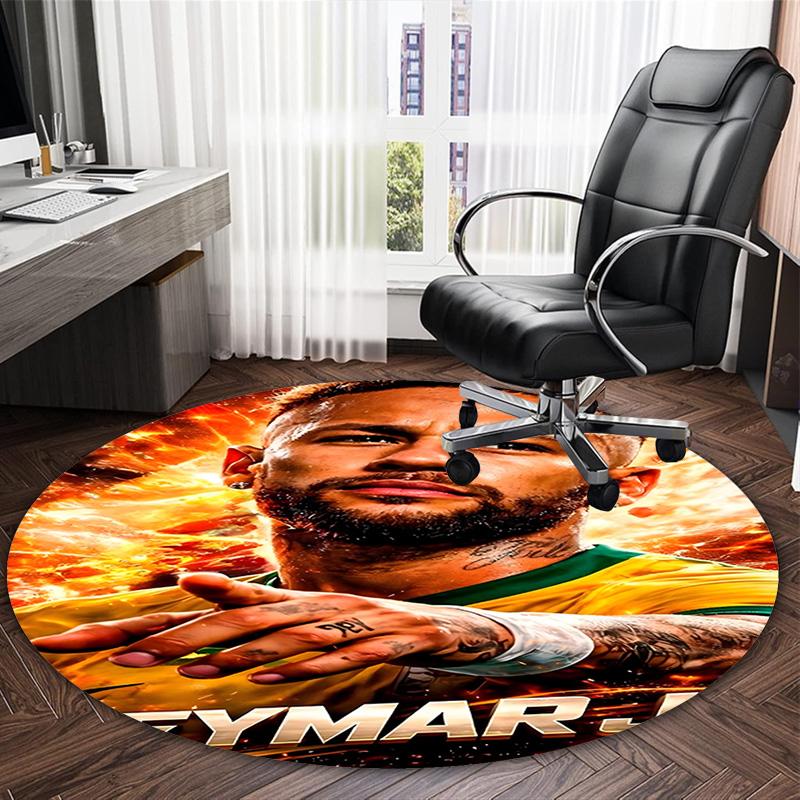 1pc Neymar17 Carpet, Round Rug, Comfortable, Suitable for Entryways, Living Rooms, Office, And Bedrooms, Christmas Decoration