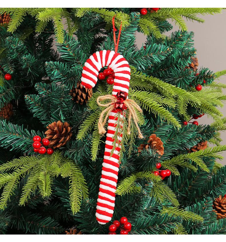 2Pcs Candy Cane Christmas Decorations Ornaments Christmas Decoration Hanging Ornaments for Party Supplies DIY