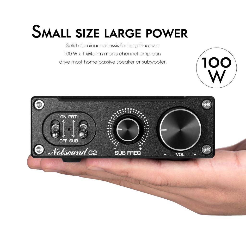 Mini Cyfrowy Wzmacniacz Mocy 100W Kompatybilny z Subwooferem Kompatybilny z Pełnym Zakresem Częstotliwości Wzmacniacz Mocy [Nobsound G2]