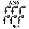 6X 4AN 6AN 8AN 10AN 12AN Oil Fuel Cooler Push-On Hose Fittings 0 45 90 180 Degree Push Lock Rubber Tube End Adapter Aluminum