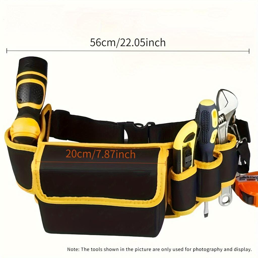 Tool Belt Bag Utility Belt Adjustable Pockets Tool Belts Detachable Work Pouch Bag Heavy Waist Apron Versatile Pouch