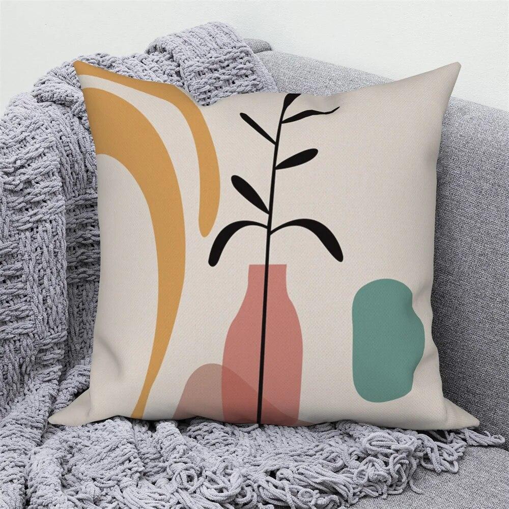 Pillowcase Home Decor Sofa Nordic Decorative  Abstract Geometric Plant Cushion