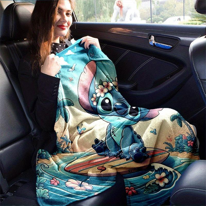 1pc Stitch Printing Blanket - Soft, All-Season Throw for Living Room, Bedroom,Personalized Gift with Adorable Cartoon Design