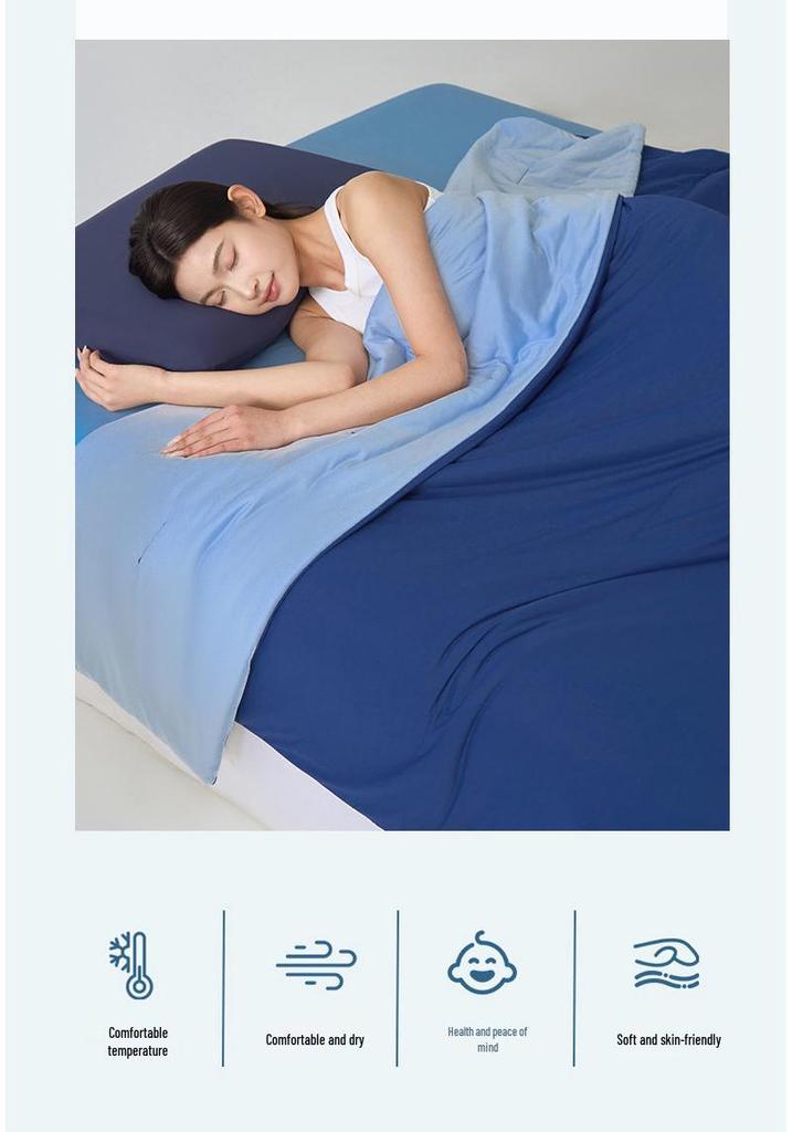 Class A Double-Sided Soybean Fiber Summer Quilt - Temperature Control, Machine Washable, Ice Silk Blanket