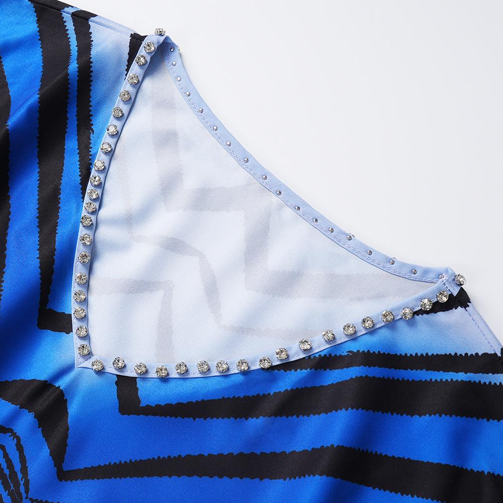 Plus Size Women's Fashion New Striped Waist Dress