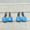Boucles d'oreilles Nudo 10,6 mm Incrustées de Turquoise Zircon Pour Femmes Topaze Bleue Pendantes Carrées en Cristal Boucle d'oreille Bijoux de Mode Cadeau