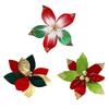 Tyg Glittrande Julblomma Mjuk Stor Storlek Blomma Prydnad Festival Festtillbehör 32cm Blomma Prydnader
