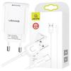 USAMS Land. Network. 1Xusb T21 Lightningbiały/White 2,1A Fast Charging T21Ocln01