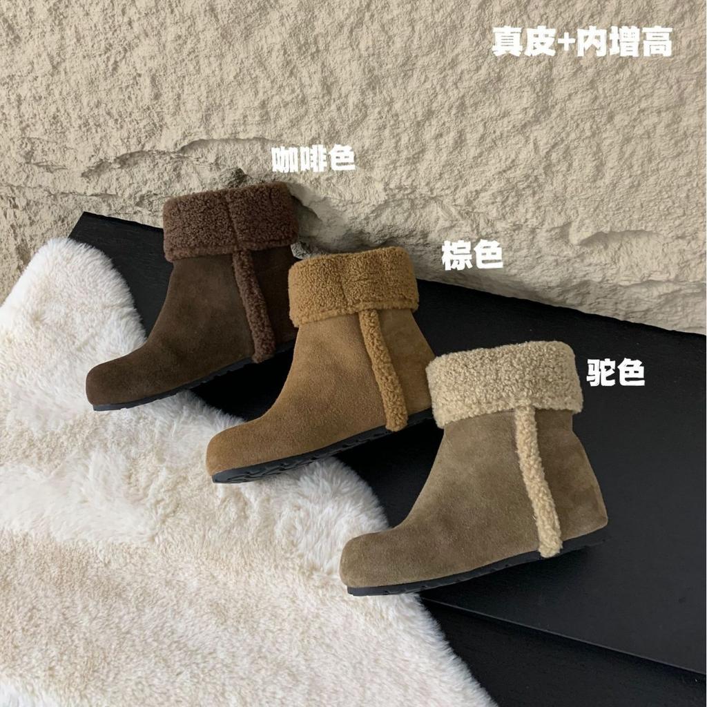 Inner Height Increase~ Snow Boots Women's Winter Warm Velvet Cotton Boots 2025 New Models