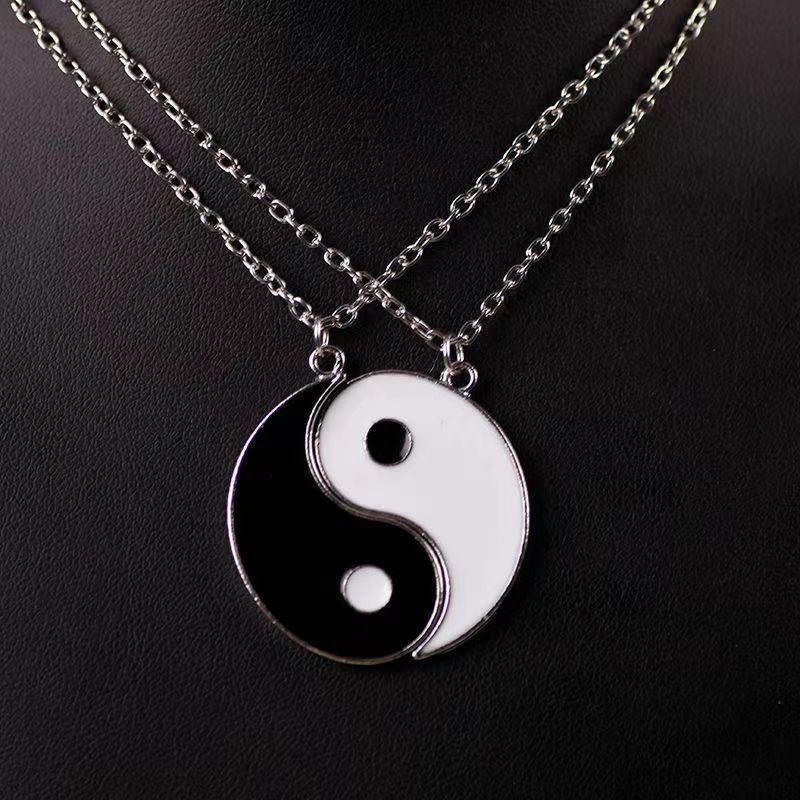

Korean Unisex Tai Chi Yin Yang Necklace Pair for Couples & Friends
