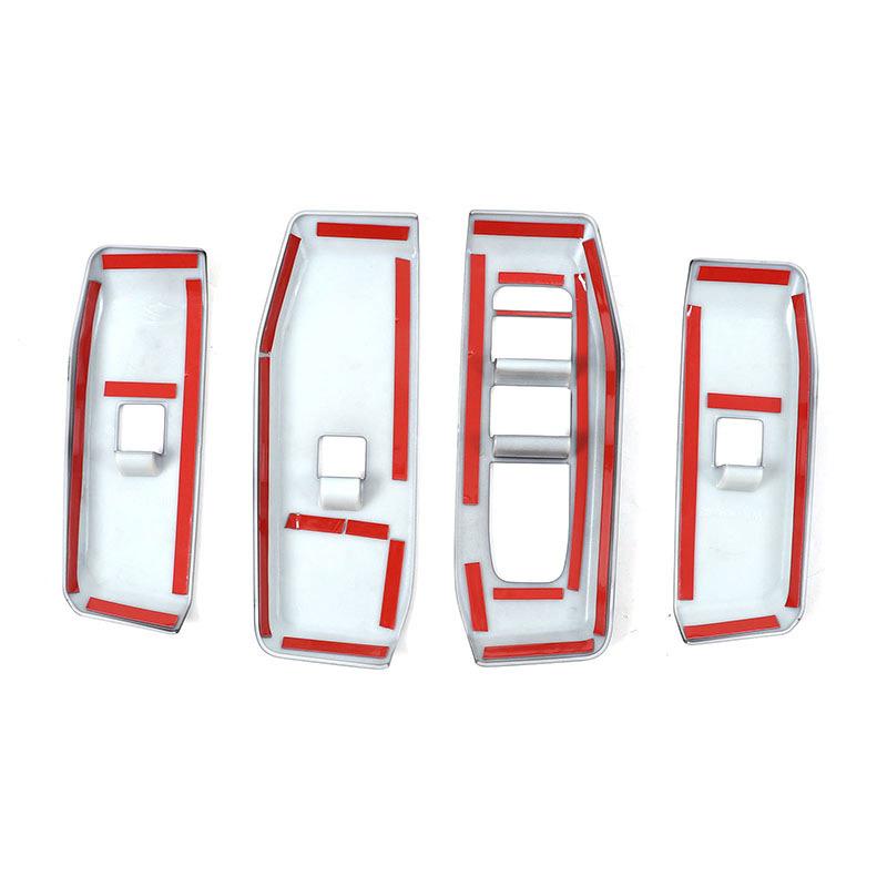 For Toyota Land Cruiser Prado 2024 ABS Carbon Fiber Car Glass Lift Button Decorative Frame Car Interior Accessories