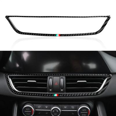 Car Air Vent Sticker Center Console AC Decals Carbon Fiber Trim For Alfa Romeo Giulia 952 2017 2018  Accessories