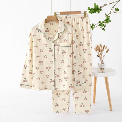 Pajamas Women's Long-sleeved Pure Cotton Spring and Autumn Women's Girls Cotton Spring Cotton Loose Thin Loungewear Cover