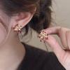 Diamond Inlaid Silver Needle Firework Earrings: Luxurious Autumn/Winter Studs for Women