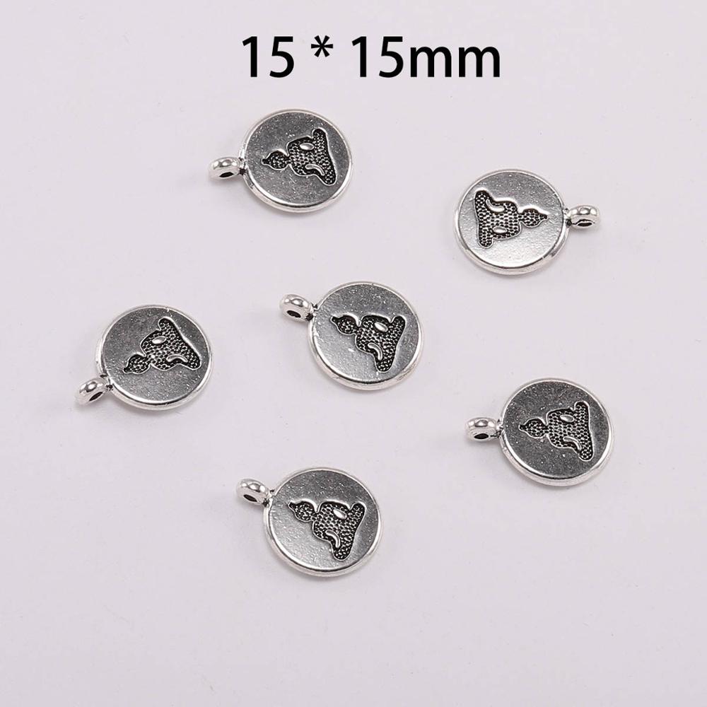 10pcs/lot Antique Chakra Charm Yoga OM Buddha Lotus Charm Pendants For Diy Jewelry Making Findings Bracelet Accessorie