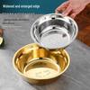Gold-Plated 304 Stainless Steel Flat Bottom Food-Grade Bowl - Ideal for Soup or Rice, Household Use, Thickened Design, Small Size.