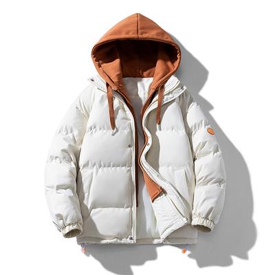 Fake Two-piece Cotton Coat Men's Winter Thickened Warm Trendy Brand Loose Plus Size Cotton Jacket Hooded Down Cotton Men