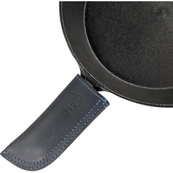 Hide & Drink, Full Grain Leather Hot Handle, Cast Iron Protector, Panhandle Potholder, Double Layered, Double Stitched, Slides On/Off Easily Onto
