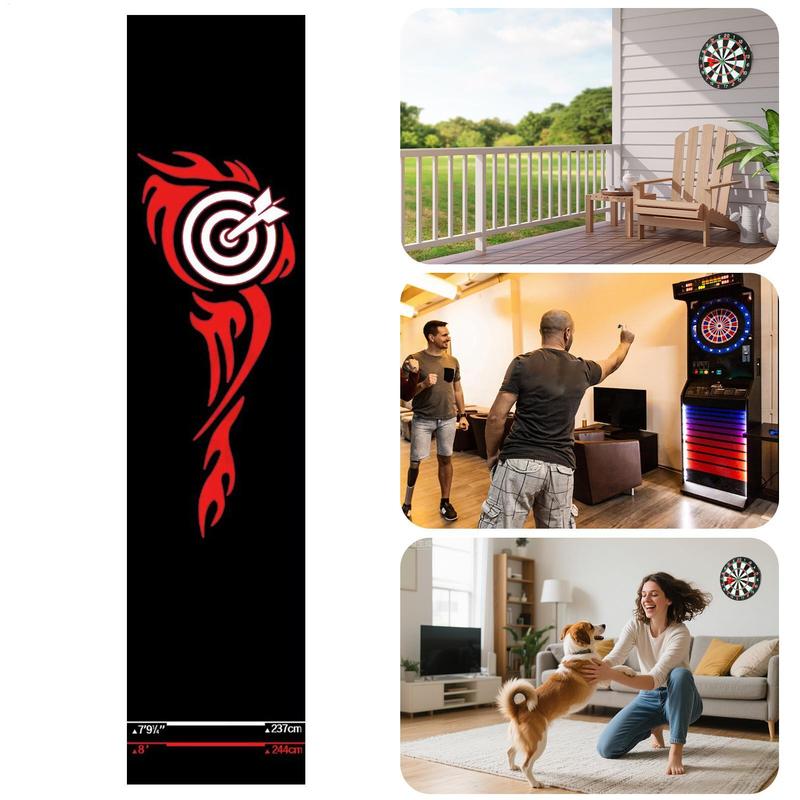 Dart Mat Floor Protection with Throw Line Non Slip Absorbent Fast Drying Training Dartboard Carpet for Game Room Bar