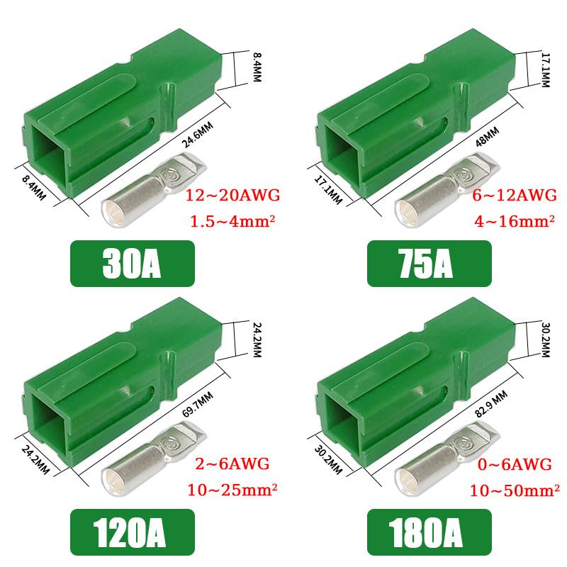 

10/20/100 шт. Однополюсний штекер типу Андерсона 30A 75A 120A 180A 600V DC Акумуляторний роз єм Штекер живлення ДБЖ Швидкознімний роз єм високого струму 10PCS&30A