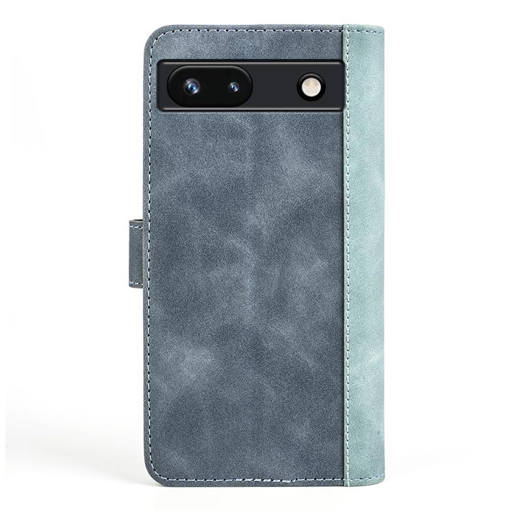 For Google Pixel 7a Leather Wallet Shockproof Phone Cover Dual Color Splicing Flip Stand Case