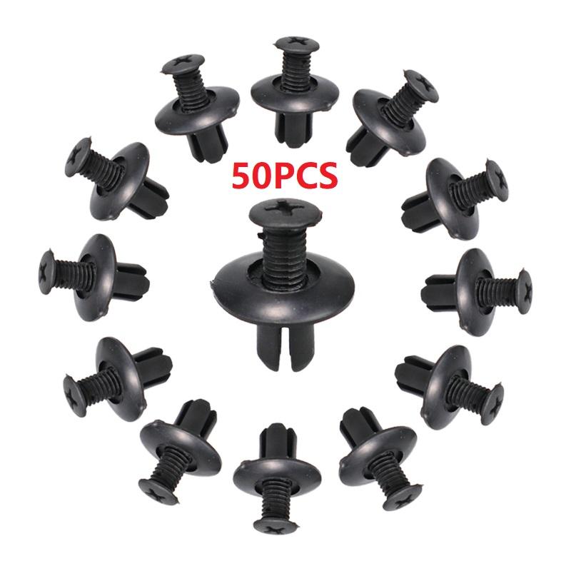 20/50pcs Universal Car Bumper Fender 8mm Hole Plastic Rivets Fasteners Screw Car Fastener Clips for  Toyota Focus Kia Nissan