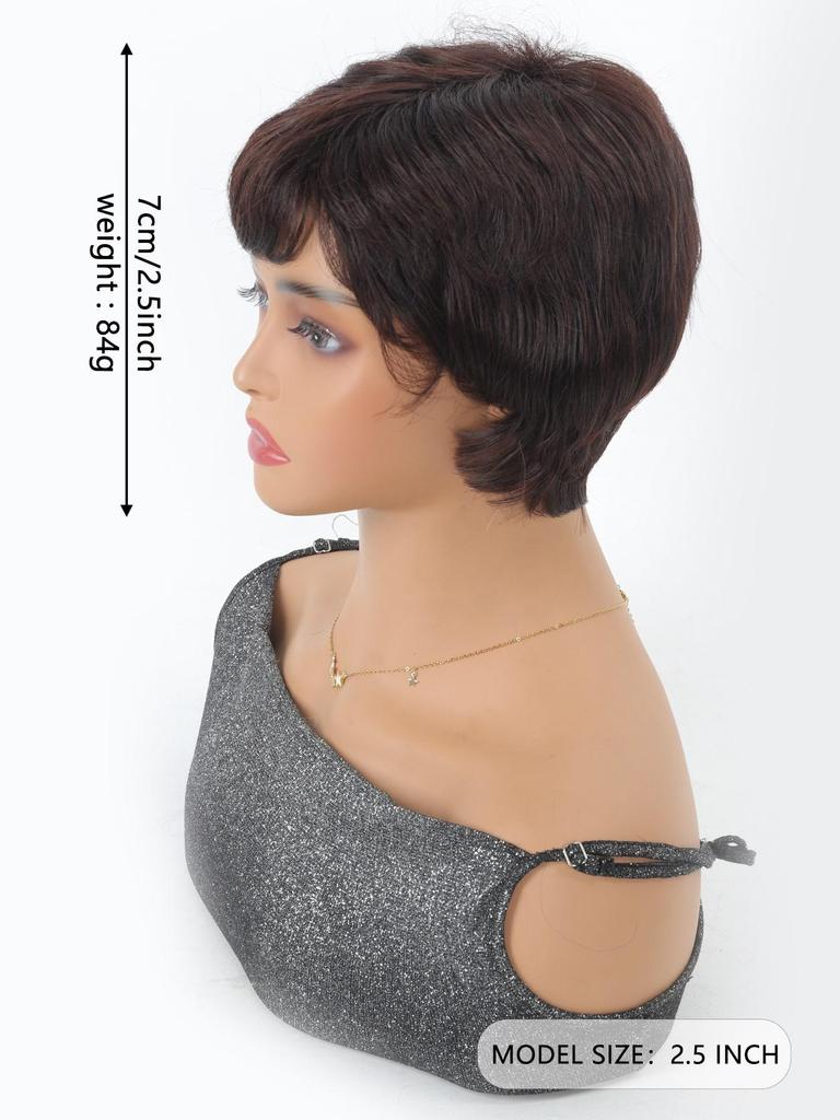 Une perruque courte moelleuse et légère, naturelle, réaliste et élégante. Les perruques synthétiques pour femmes conviennent à un usage quotidien