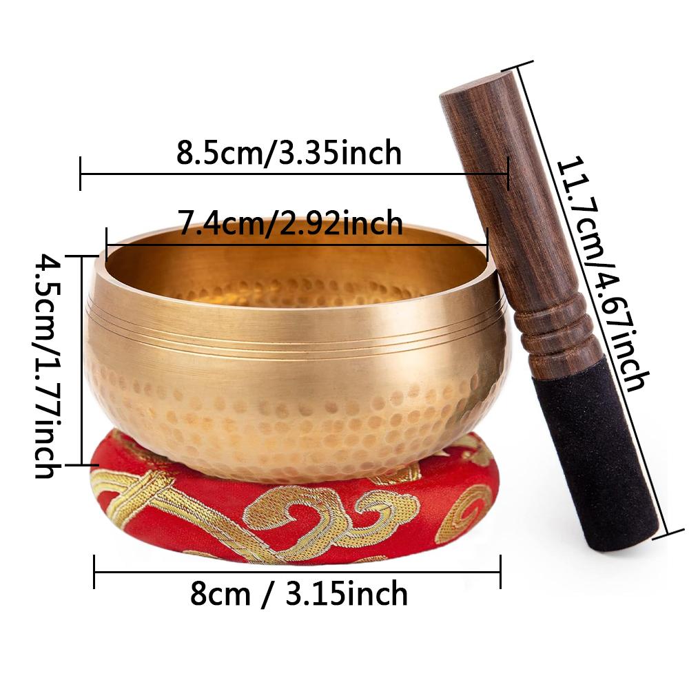 Handcrafted Singing Bowl Set Brass Bowl Home Relaxation And Stress Relief Ornaments For Meditation Yoga Cultural Collection