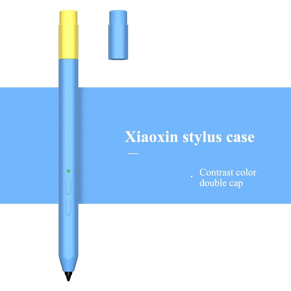 

For Lenovo Xiaoxin Stylus Contrast Color Liquid Silicone Protective Pencil Case Wrap Cover Sleeve Sky Blue