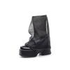 Summer 2025 New Thick-soled Cool Boots Double-layer Design Irregular Trousers Mesh Boots Women's Solid Color Trend
