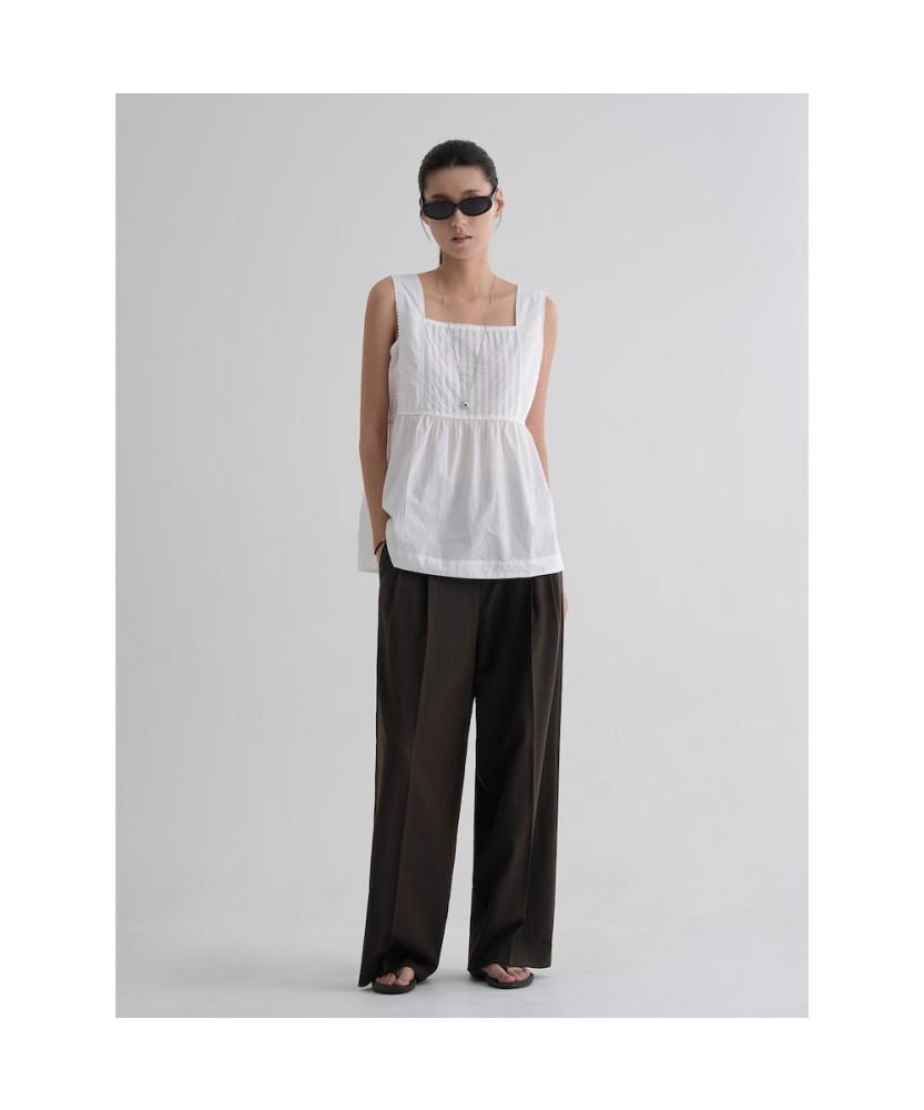 8SECONDS Striped Wide Slacks Brown