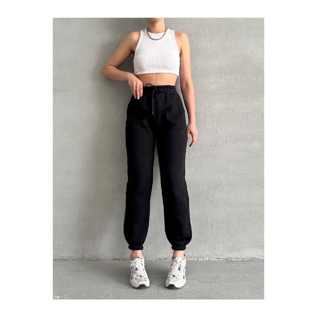 Woman 3 Yarn Fabric Polar Jogger High Waist Service Six