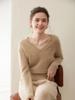 7-Gauge V-Neck Ribbed Women's Cashmere Sweater for Autumn/Winter 2025 – Fashionable and Versatile Knitwear