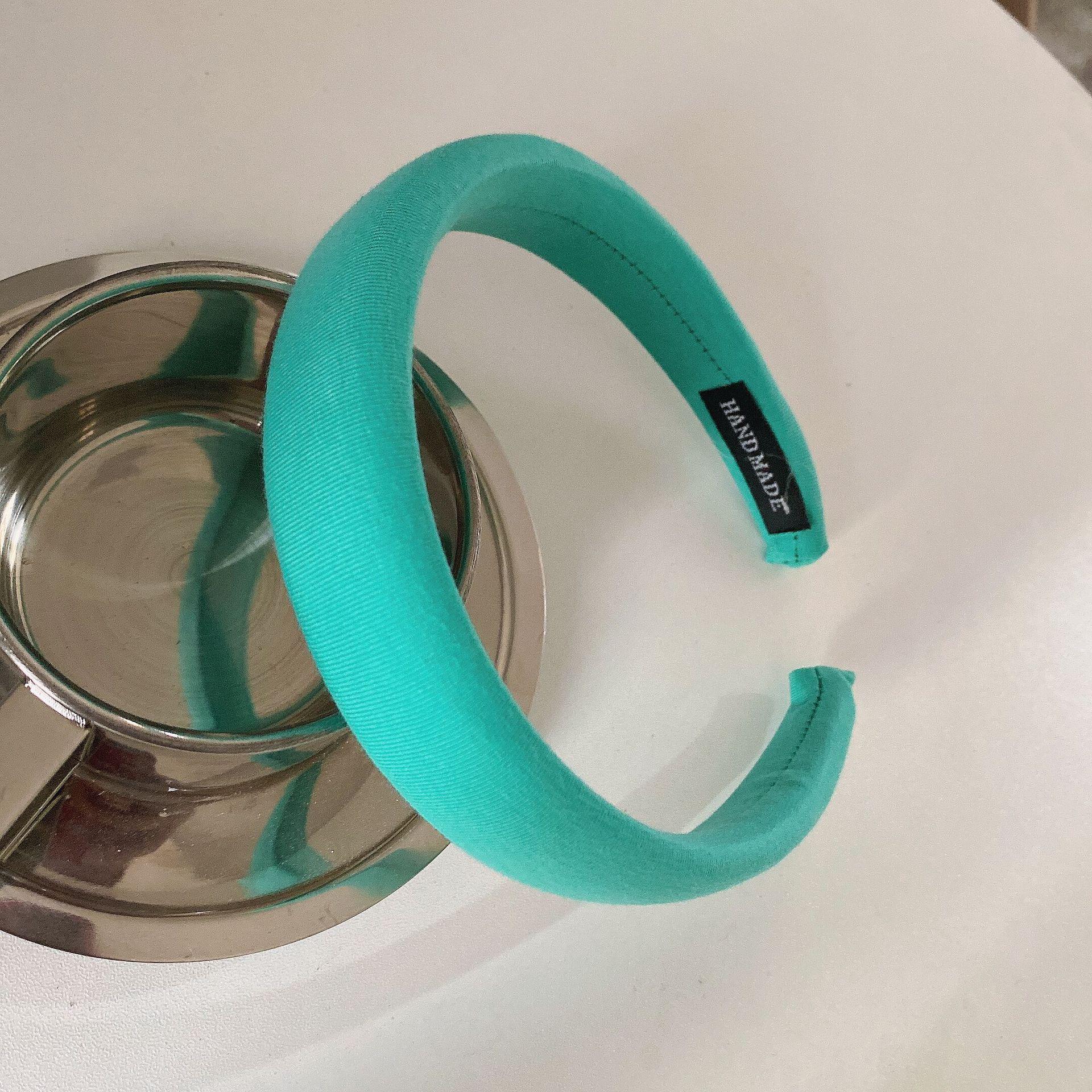 

Повязка на голову с широкими полями Macaron Color - корейский стиль, универсальная, простой дизайн зелёный