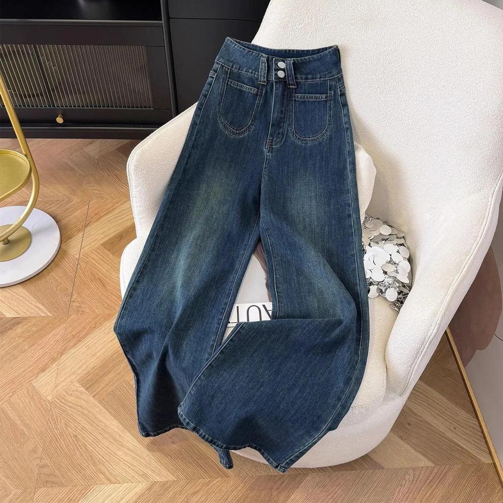 2025 Wide-Leg High-Waisted Flared Jeans for Women - Slimming, Loose Fit 