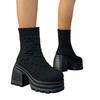 Foreign Trade Large Size New Fashion Fly-woven Short Boots High-top Elastic Socks Boots Thick Heel Thick Sole Foot Cover European and American Martin 