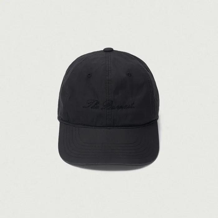 Nylon Stitch Logo Ball Cap_Black
